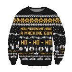 Pittsburgh Steelers Christmas Ugly Sweater Die Hard Fan Now I Have A Machine Gun Ho Ho Ho AOP Sweatshirt - Moonbestprint