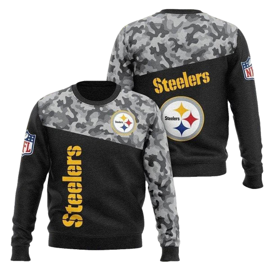 Pittsburgh Steelers Black Camo AOP Sweatshirt - Moonbestprint