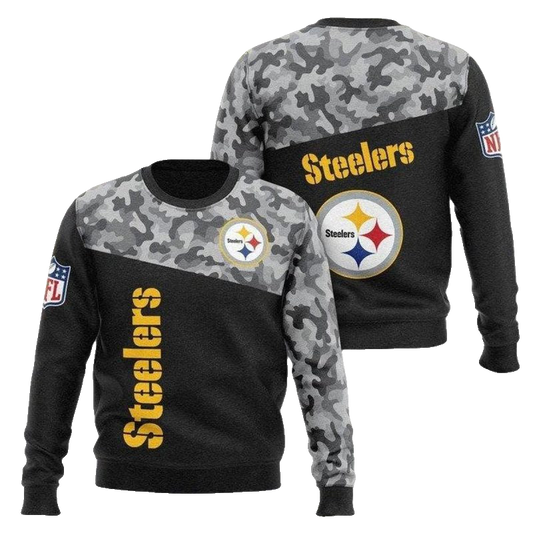 Pittsburgh Steelers Black Camo AOP Sweatshirt - Moonbestprint