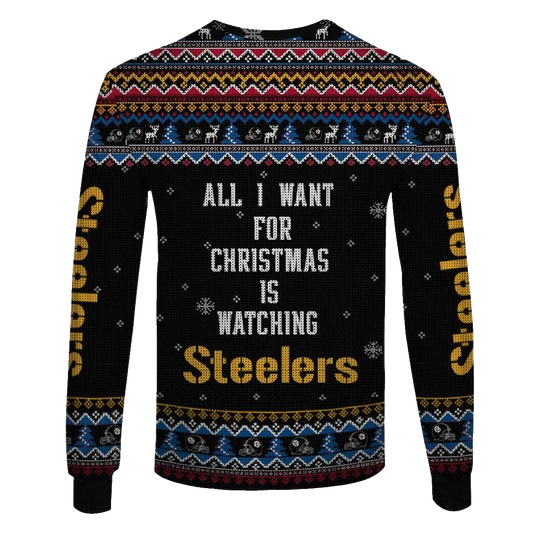 Pittsburgh Steelers Baby Groot Hug Ball Ugly Sweater AOP Sweatshirt - Moonbestprint