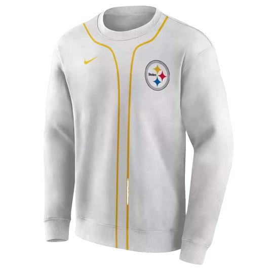Personalized Pittsburgh Steelers Sporty Stripe White AOP Sweatshirt - Moonbestprint