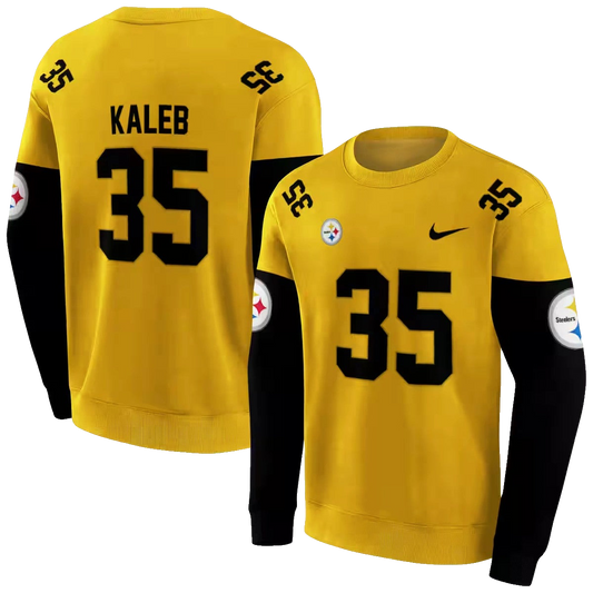 Personalized Pittsburgh Steelers Minimal Design Gold AOP Sweatshirt - Moonbestprint