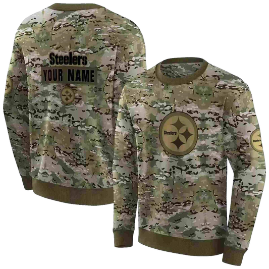 Personalized Pittsburgh Steelers Military Style AOP Sweatshirt - Moonbestprint