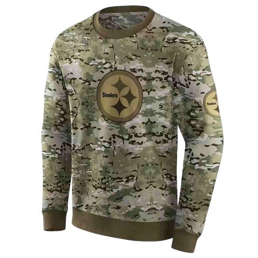 Personalized Pittsburgh Steelers Military Style AOP Sweatshirt - Moonbestprint