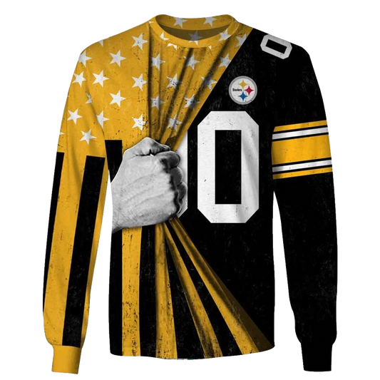 Personalized Pittsburgh Steelers Logo And Flag Inside Me AOP Sweatshirt - Moonbestprint