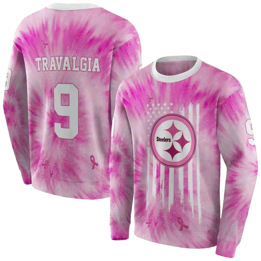 Personalized Pittsburgh Steelers Cancer Support Pink AOP Sweatshirt - Moonbestprint