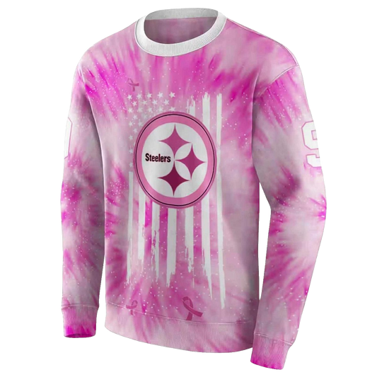 Personalized Pittsburgh Steelers Cancer Support Pink AOP Sweatshirt - Moonbestprint