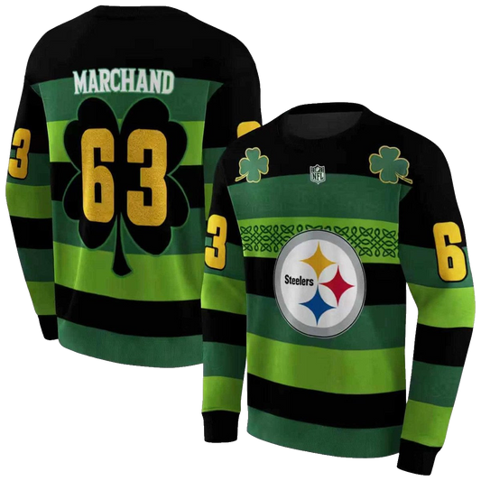 Personalized Pittsburgh Steelers Celtic Patterns Green AOP Sweatshirt - Moonbestprint