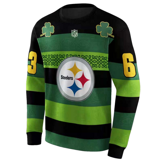 Personalized Pittsburgh Steelers Celtic Patterns Green AOP Sweatshirt - Moonbestprint