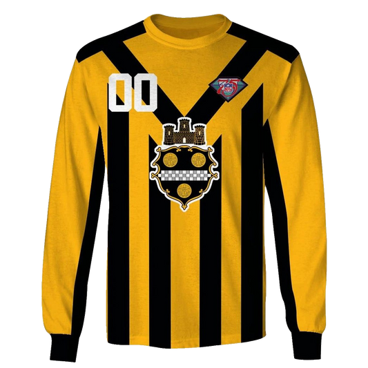Personalized Pittsburgh Steelers 1933 Yellow Throwback Jersey AOP Sweatshirt - Moonbestprint