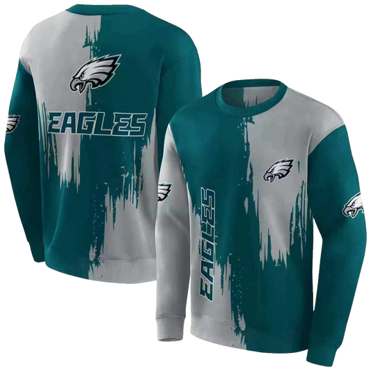 Philadelphia Eagles Splatter Effect Green Aop Sweatshirt - Moonbestprint