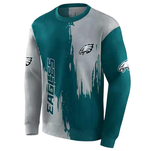 Philadelphia Eagles Splatter Effect Green Aop Sweatshirt - Moonbestprint