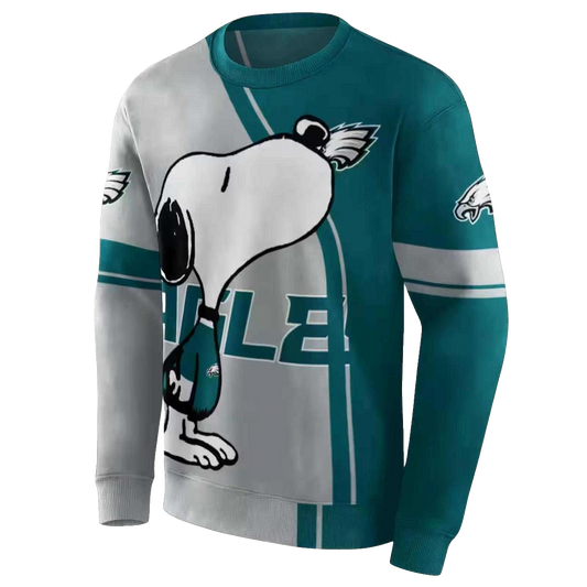 Philadelphia Eagles Playful Snoopy Green Aop Sweatshirt - Moonbestprint