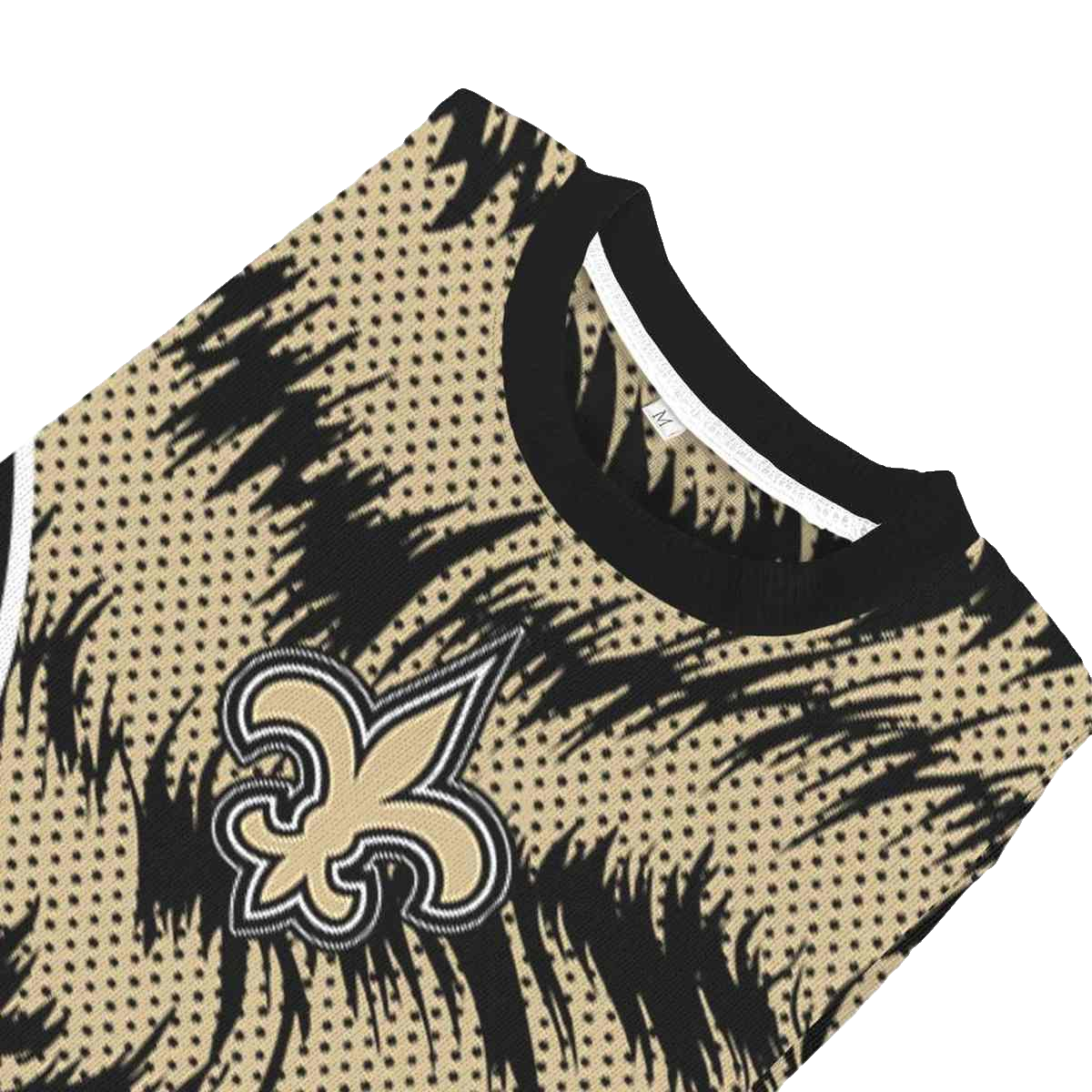Personalized New Orleans Saints Swirl Flow Gold AOP Sweatshirt - Moonbestprint