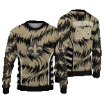Personalized New Orleans Saints Swirl Flow Gold AOP Sweatshirt - Moonbestprint
