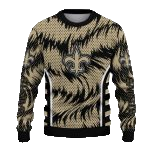 Personalized New Orleans Saints Swirl Flow Gold AOP Sweatshirt - Moonbestprint
