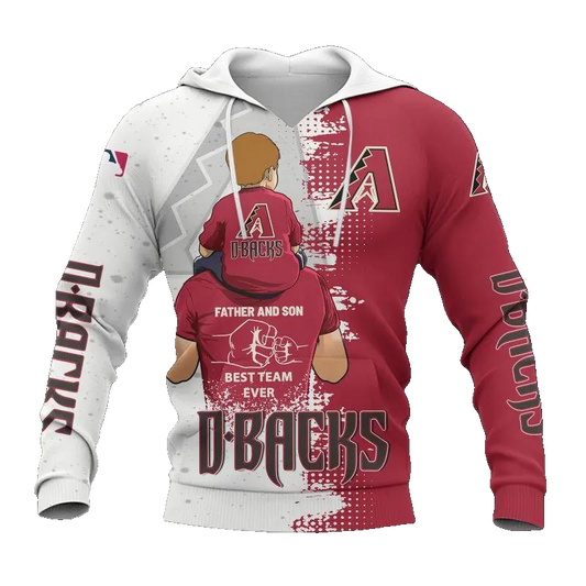 Arizona Diamondbacks Dad And Son MLB All Over Print Hoodie -Moonbestprint