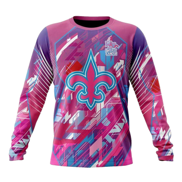 New Orleans Saints Breast Cancer AOP Sweatshirt - Moonbestprint