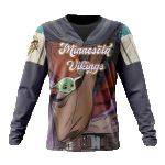 Personalized Minnesota Vikings Mandalorian And Baby Yoda AOP Sweatshirt - Moonbestprint