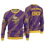 Personalized Minnesota Vikings Logo Stripe Motion Purple AOP Sweatshirt - Moonbestprint