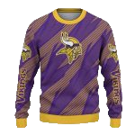Personalized Minnesota Vikings Logo Stripe Motion Purple AOP Sweatshirt - Moonbestprint