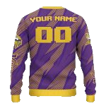 Personalized Minnesota Vikings Logo Stripe Motion Purple AOP Sweatshirt - Moonbestprint