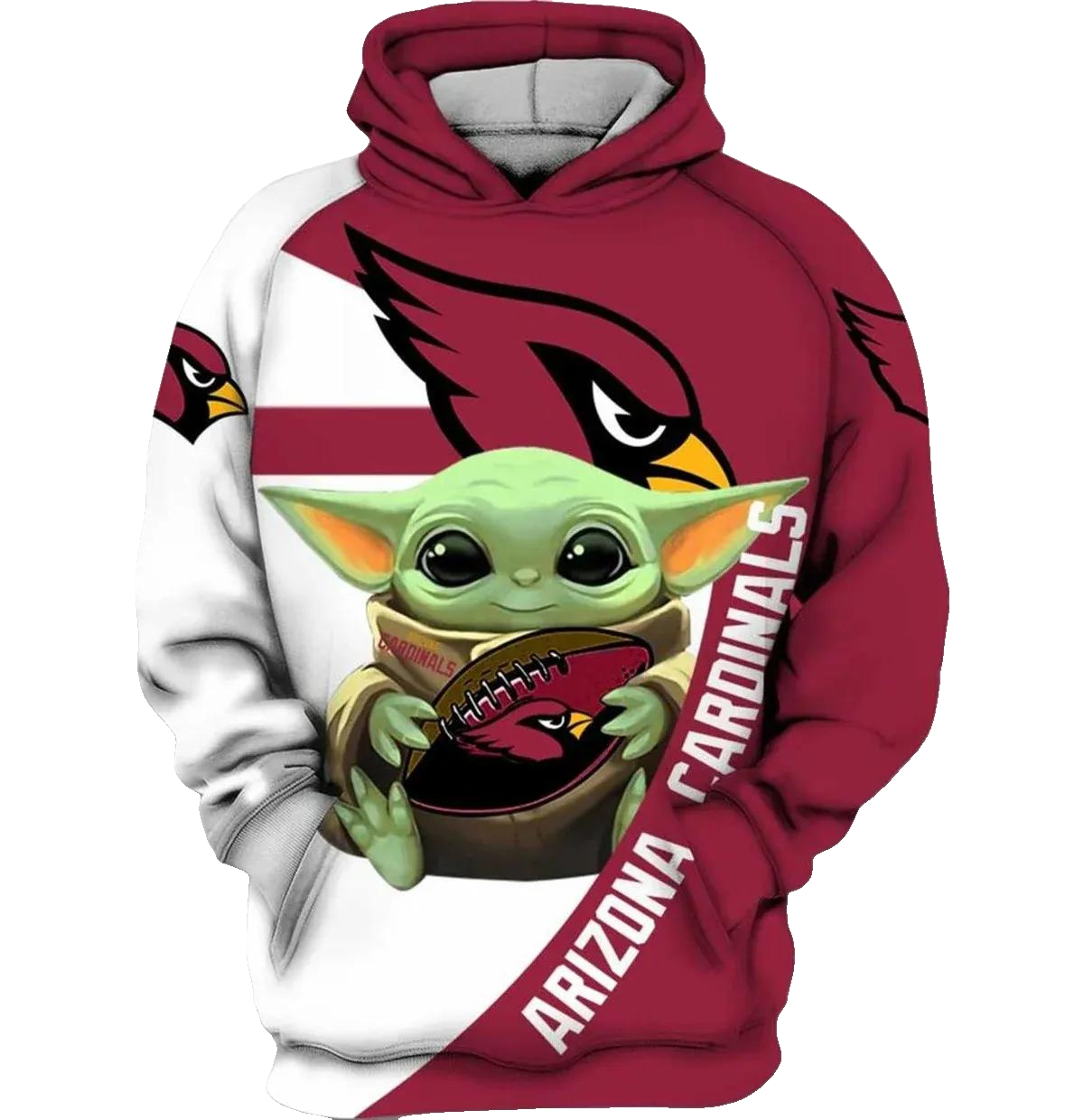 Arizona Cardinals Baby Yoda Star Wars 3D Hoodie, NFL Hoodie Moonbestprint