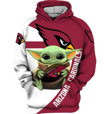 Arizona Cardinals Baby Yoda Star Wars 3D Hoodie, NFL Hoodie Moonbestprint
