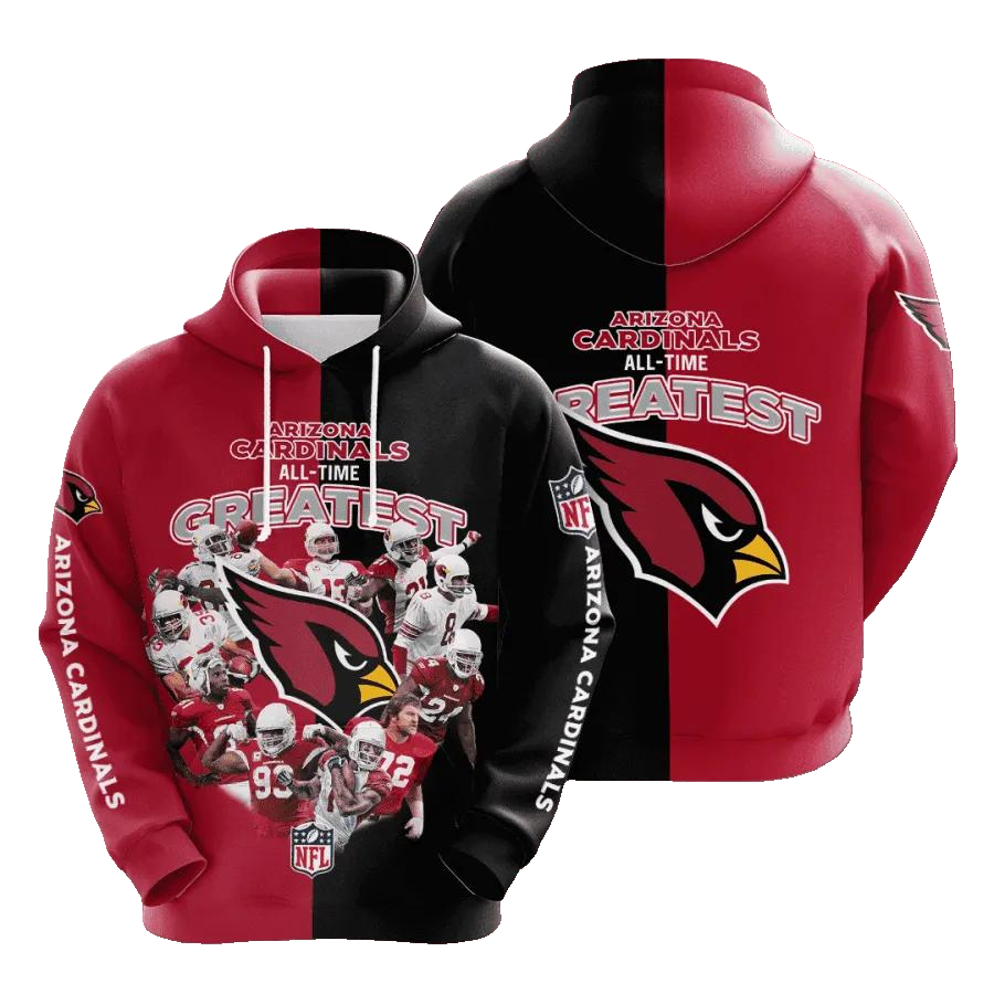 Arizona Cardinals All Time Greatest NFL 3D Hoodie, NFL Hoodie Moonbestprint