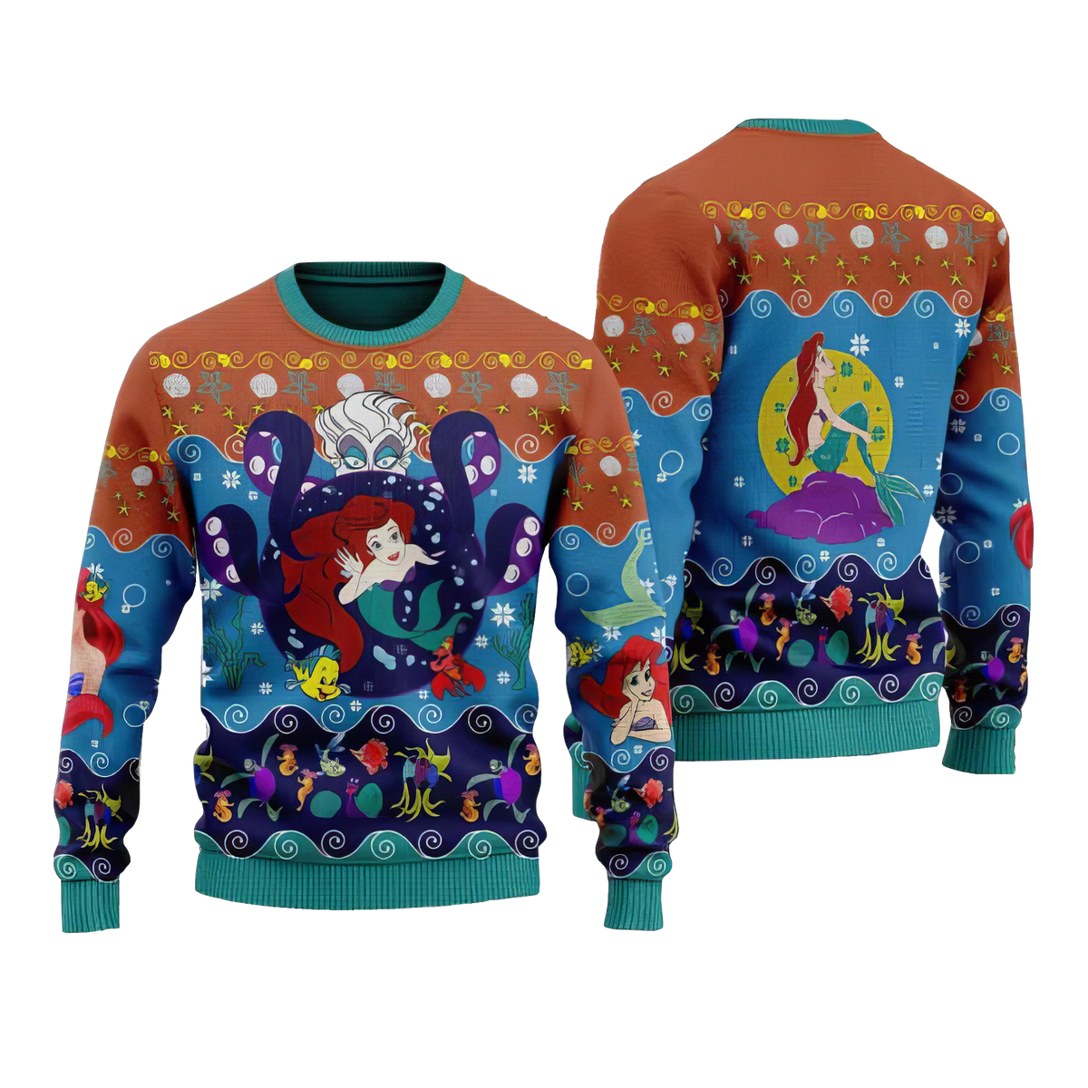Ariel Princess Mermaid Xmas Ugly Sweater – Moonbestprint