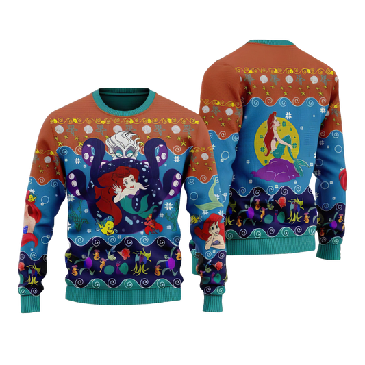 Ariel Princess Mermaid Xmas Ugly Sweater – Moonbestprint