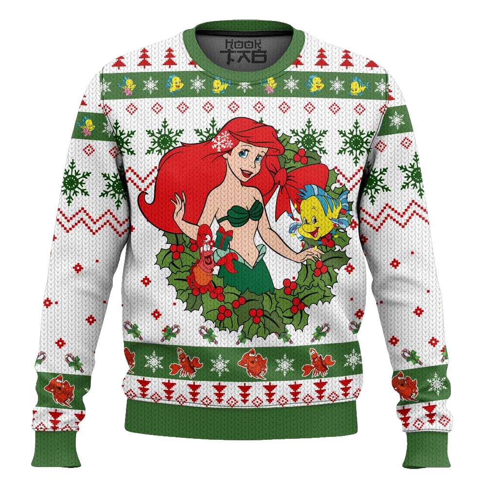 Ariel The little mermaid Disney Princess Christmas Ugly Sweater – Moonbestprint