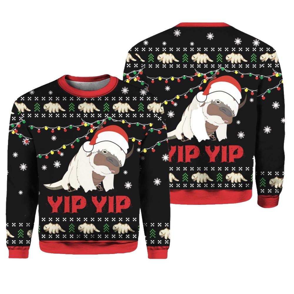 Appa Sky Bison yip yip Ugly Christmas Sweater - Moonbestprint