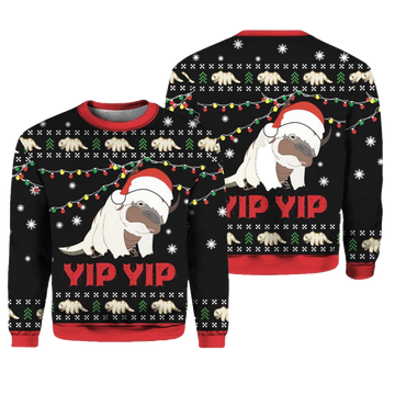 Appa Sky Bison yip yip Ugly Christmas Sweater - Moonbestprint
