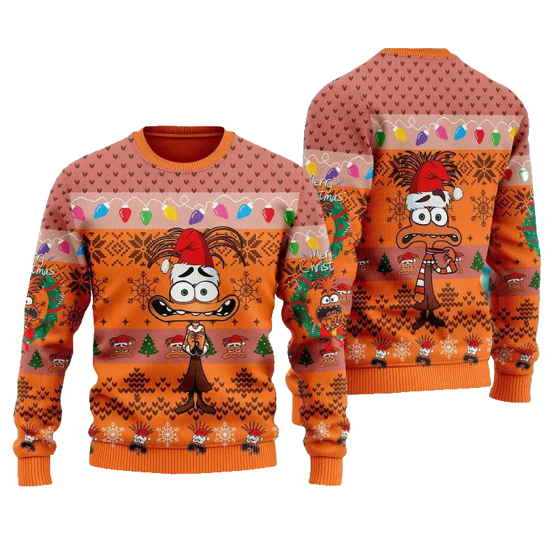 Anxiety Ugly Christmas Sweater Inside Out 2 Emotion Mood Shirt Family Xmas Gift – Moonbestprint