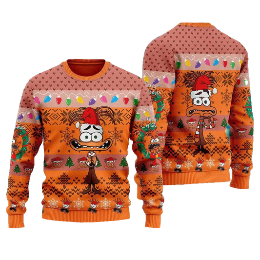 Anxiety Ugly Christmas Sweater Inside Out 2 Emotion Mood Shirt Family Xmas Gift – Moonbestprint