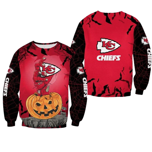 Kansas City Chiefs Zombies Hand Halloween Aop Sweatshirt - Moonbestprint