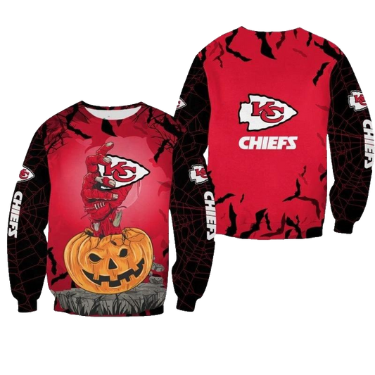 Kansas City Chiefs Zombies Hand Halloween Aop Sweatshirt - Moonbestprint