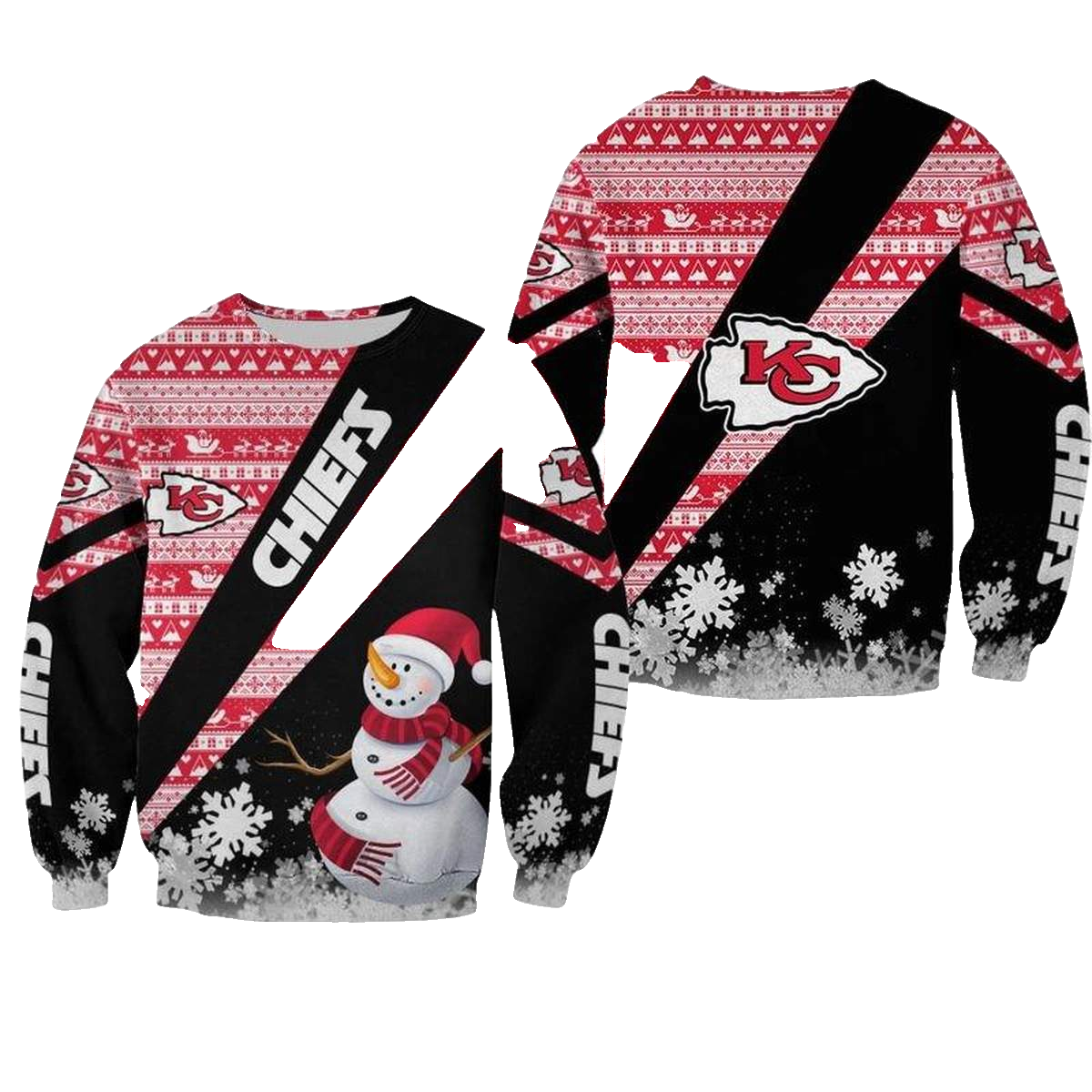 Kansas City Chiefs Xmas Snowman Aop Sweatshirt - Moonbestprint