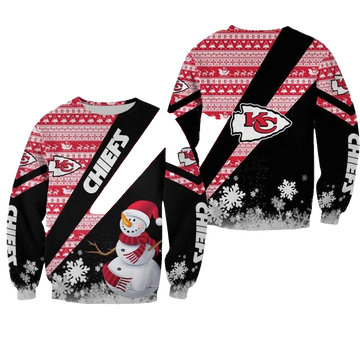 Kansas City Chiefs Xmas Snowman Aop Sweatshirt - Moonbestprint