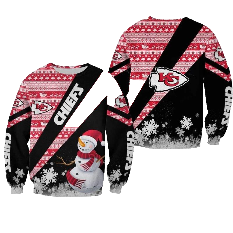 Kansas City Chiefs Xmas Snowman Aop Sweatshirt - Moonbestprint