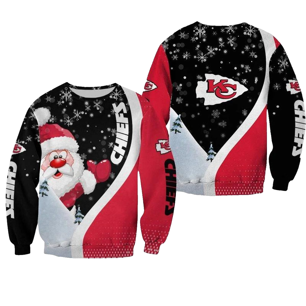 Kansas City Chiefs Xmas Santa Claus Aop Sweatshirt - Moonbestprint