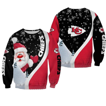 Kansas City Chiefs Xmas Santa Claus Aop Sweatshirt - Moonbestprint