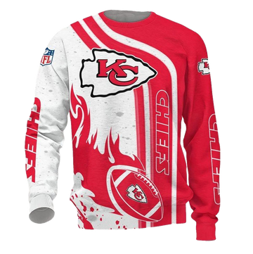 Kansas City Chiefs Flaming Football Aop Sweatshirt - Moonbestprint