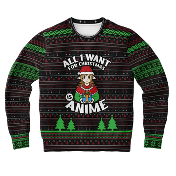 All I Want for Christmas is Anime Ugly Christmas Sweater – Moonbestprint