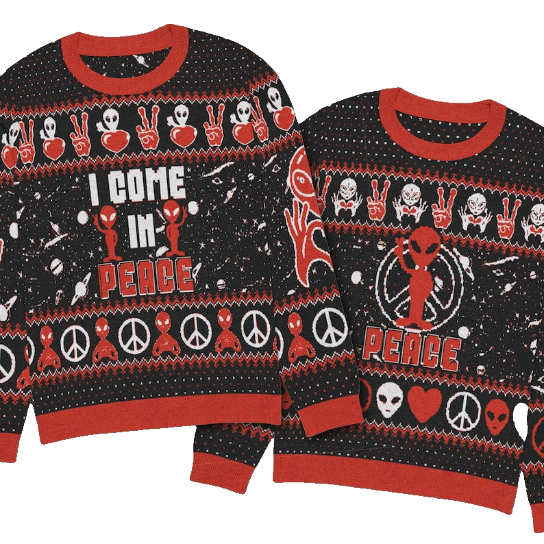 Alien I Come In Peace Ugly Christmas Sweater – Moonbestprint