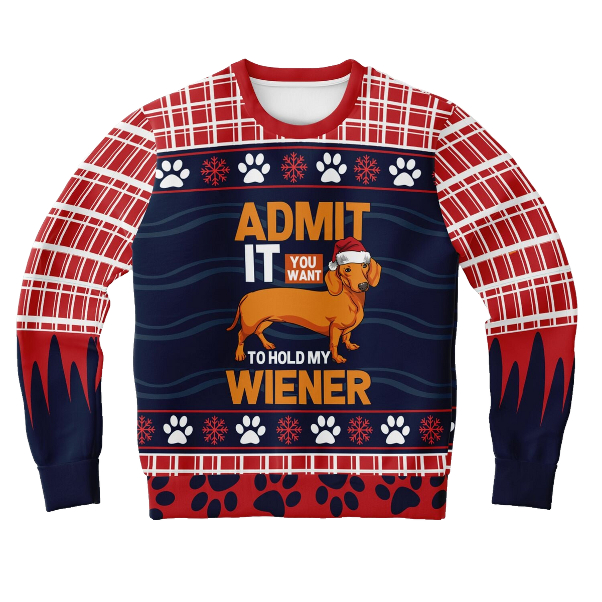 Admit It You Want to Hold My Wiener Ugly Christmas Sweater – Moonbestprint
