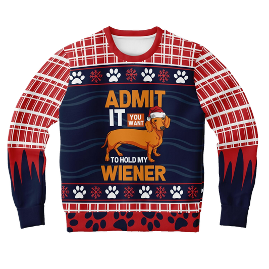 Admit It You Want to Hold My Wiener Ugly Christmas Sweater – Moonbestprint