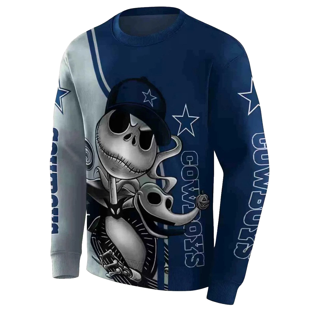 Dallas Cowboys Jack Skellington Blue AOP Sweatshirt - Moonbestprint