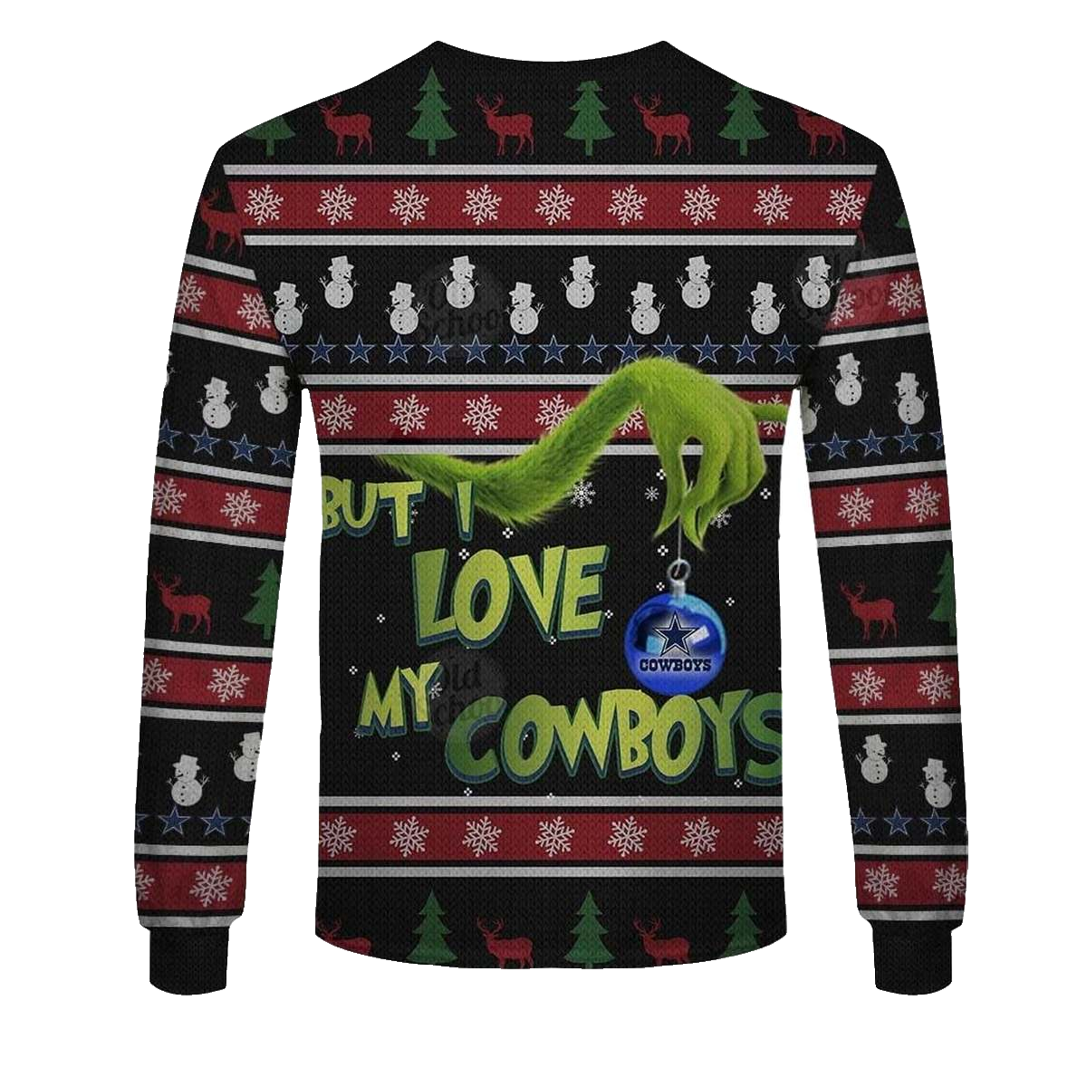 Dallas Cowboys Funny Grinch T Hate People But I Love My Cowboys AOP Sweatshirt - Moonbestprint